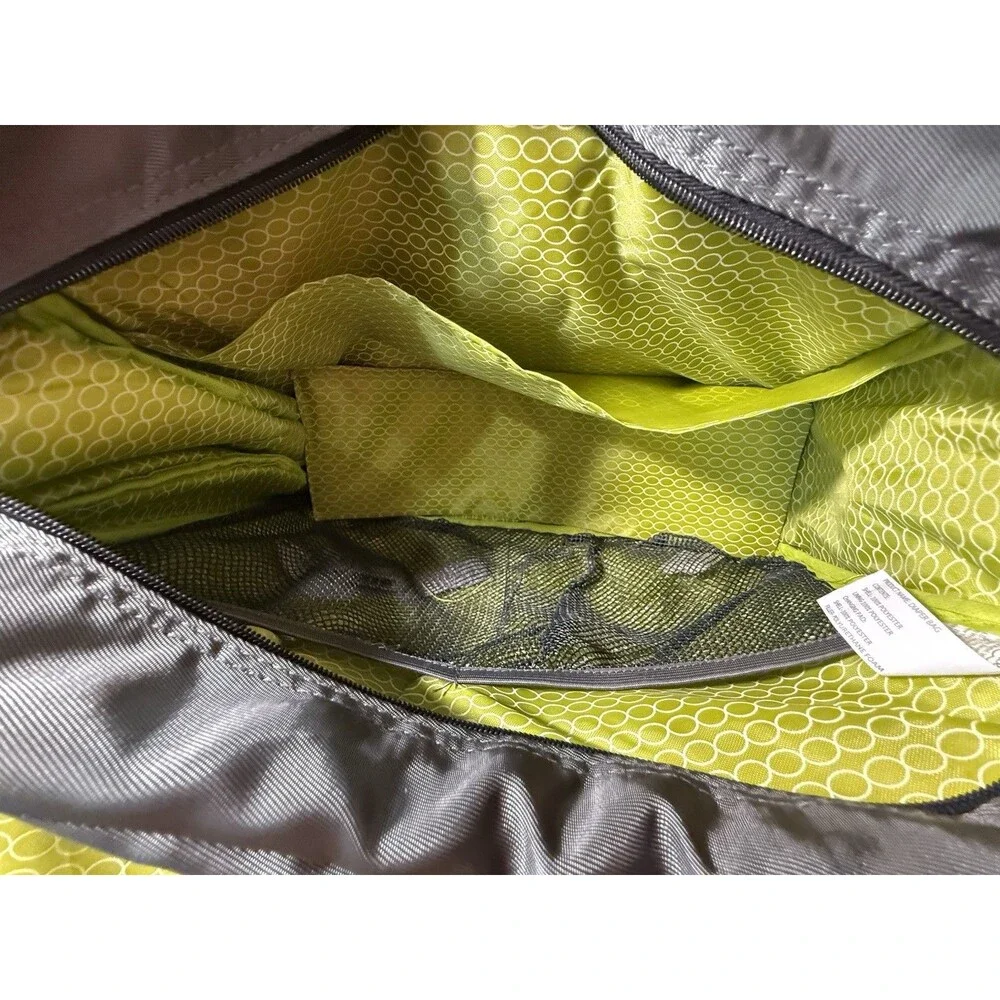 Fisher-Price Fast Finder Deluxe Messenger Diaper Bag Grey Green Baby Organizer